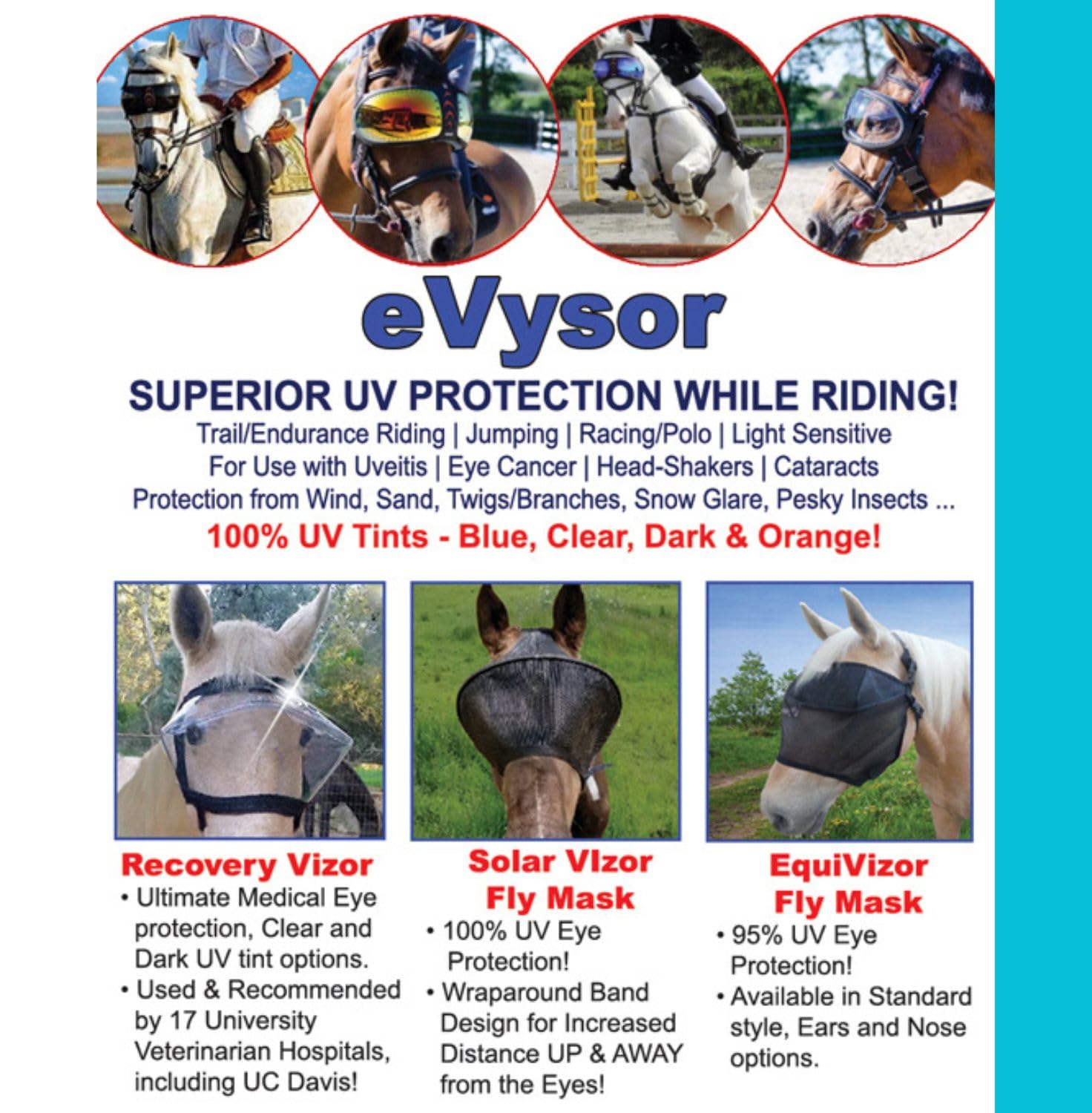 Equivizor Horse UV Fly Mask (W/EAR PROTECTION, PONY)